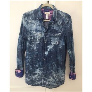 🚫SOLD DIESEL Bleached Tie Dye Denim Shirt S
